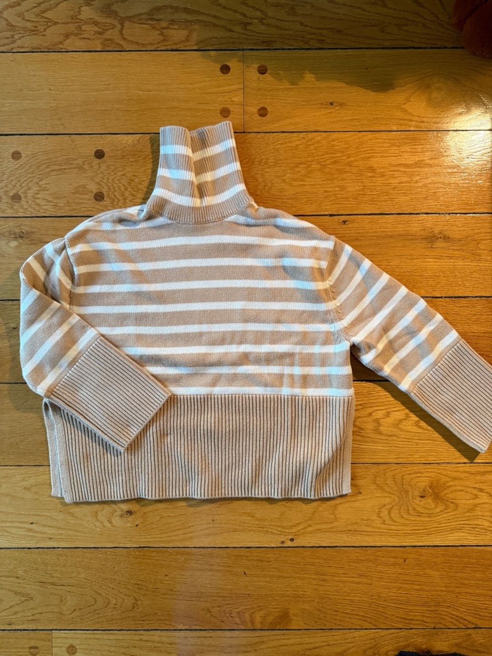 Gap Striped Turtleneck Sweater in Beige and Cream